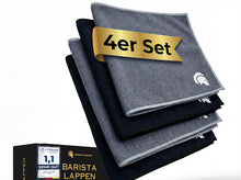 Barista Tücher 4er Set Grau 30x30 cm – Mikrofaser für Siebträger | Barista Legends