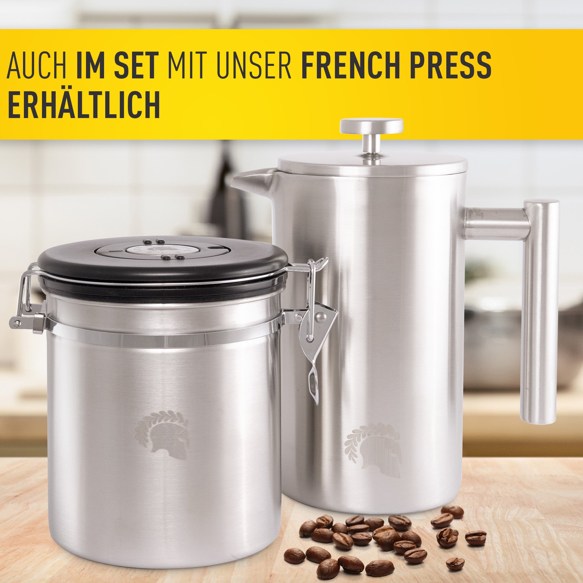 kaffeepulver aufbewahrung Barista Legends® Kaffeedose Silber – Aromadichte Aufbewahrung für Kaff