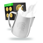 Milchkännchen Edelstahl 600 ml Silber – ARES Milchkanne für Latte Art | Barista Legends