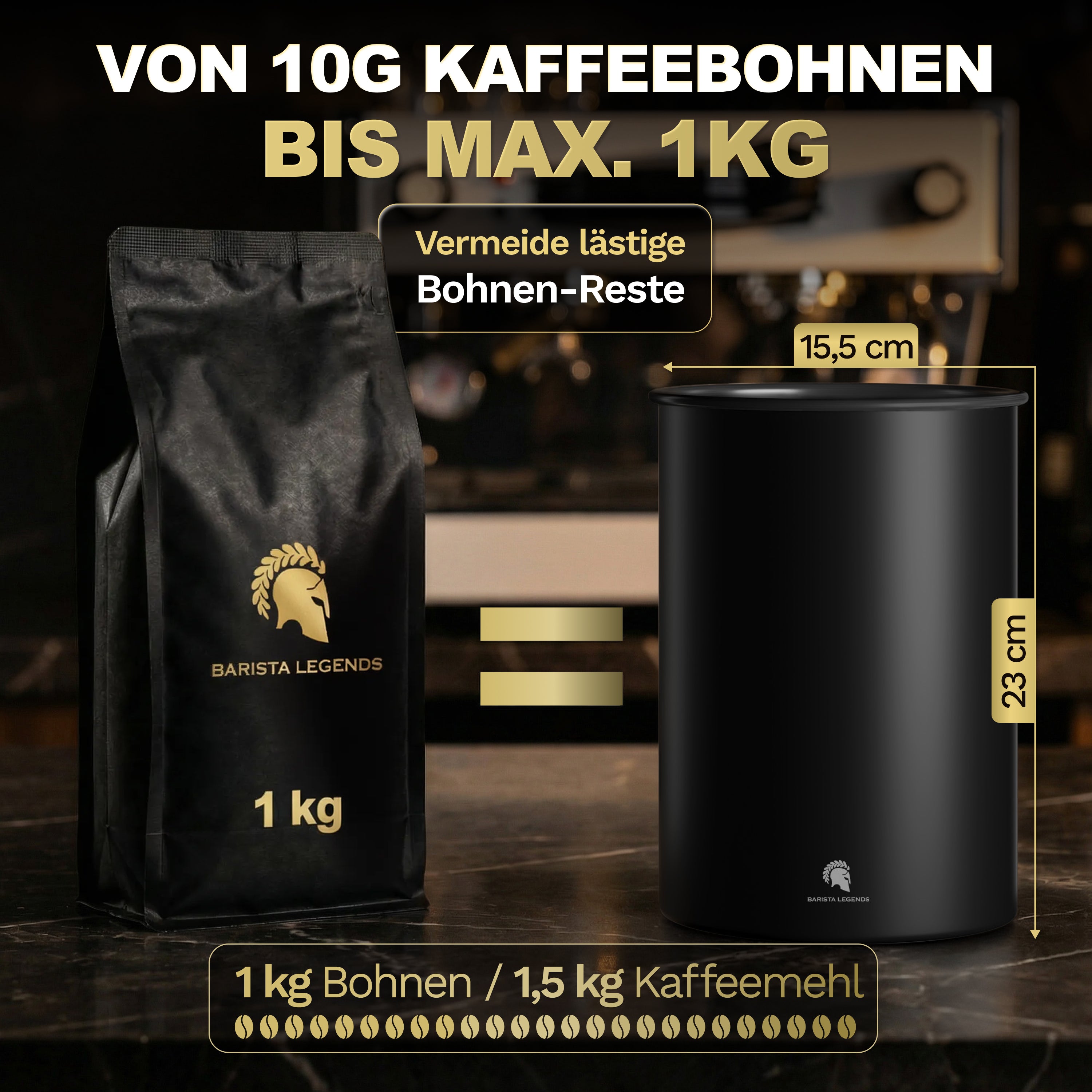 aufbewahrung kaffeebohnen 1kg Barista Legends® Kaffeedose Luftdicht 1KG Bohnen