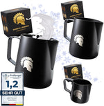 Barista Legends® Milchkännchen Schwarz Spar Set [100ml + 350ml + 600ml] - Milchschaumkännchen Teflonbeschichtet - Barista Milchkanne Edelstahl - Barista Zubehör